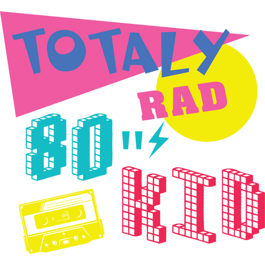 Totally Rad 80s Kid Graphic T-Shirt Design