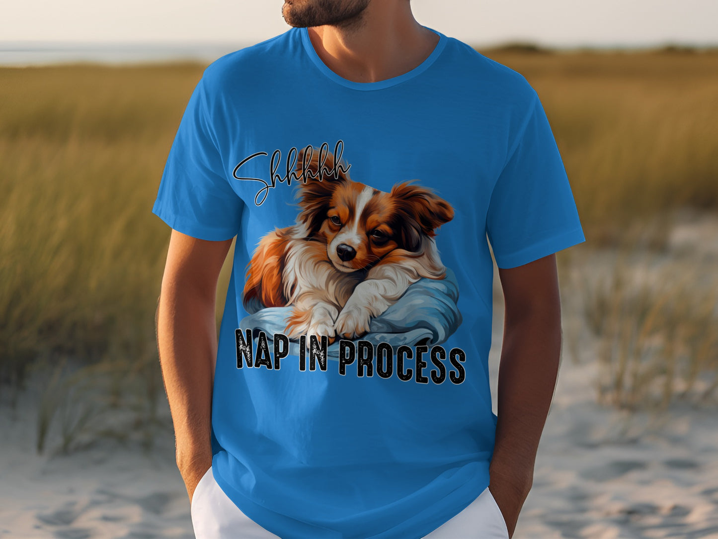 Shhhhhh Nap In Process Blue T-Shirt Relaxing Apparel