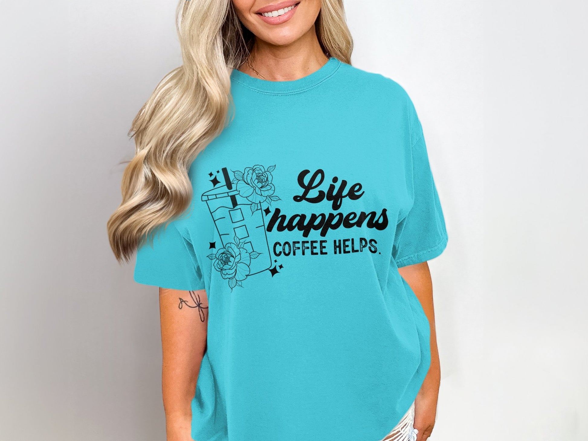 Life Happens Coffee Helps Graphic T-Shirt