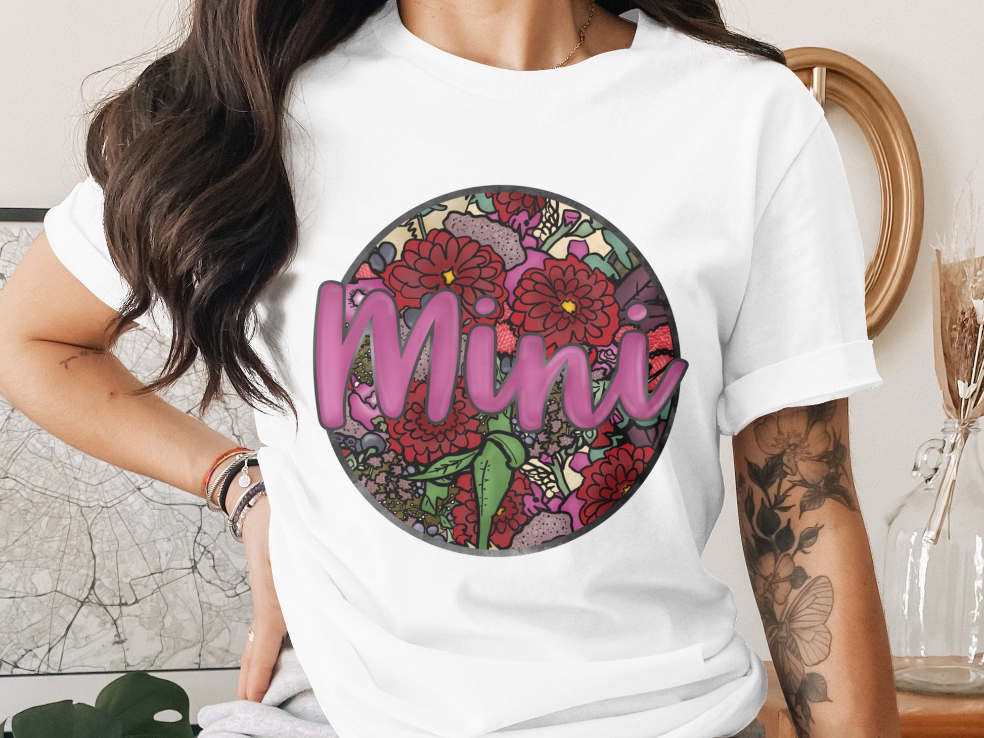 Trendy Floral Mini Graphic Women's T-Shirt