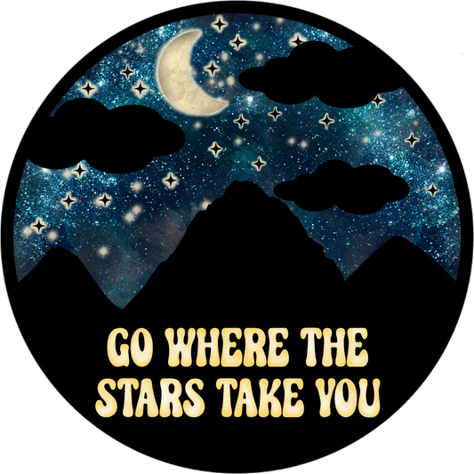 Go Where the Stars Take You Illuminated Night Sky Art