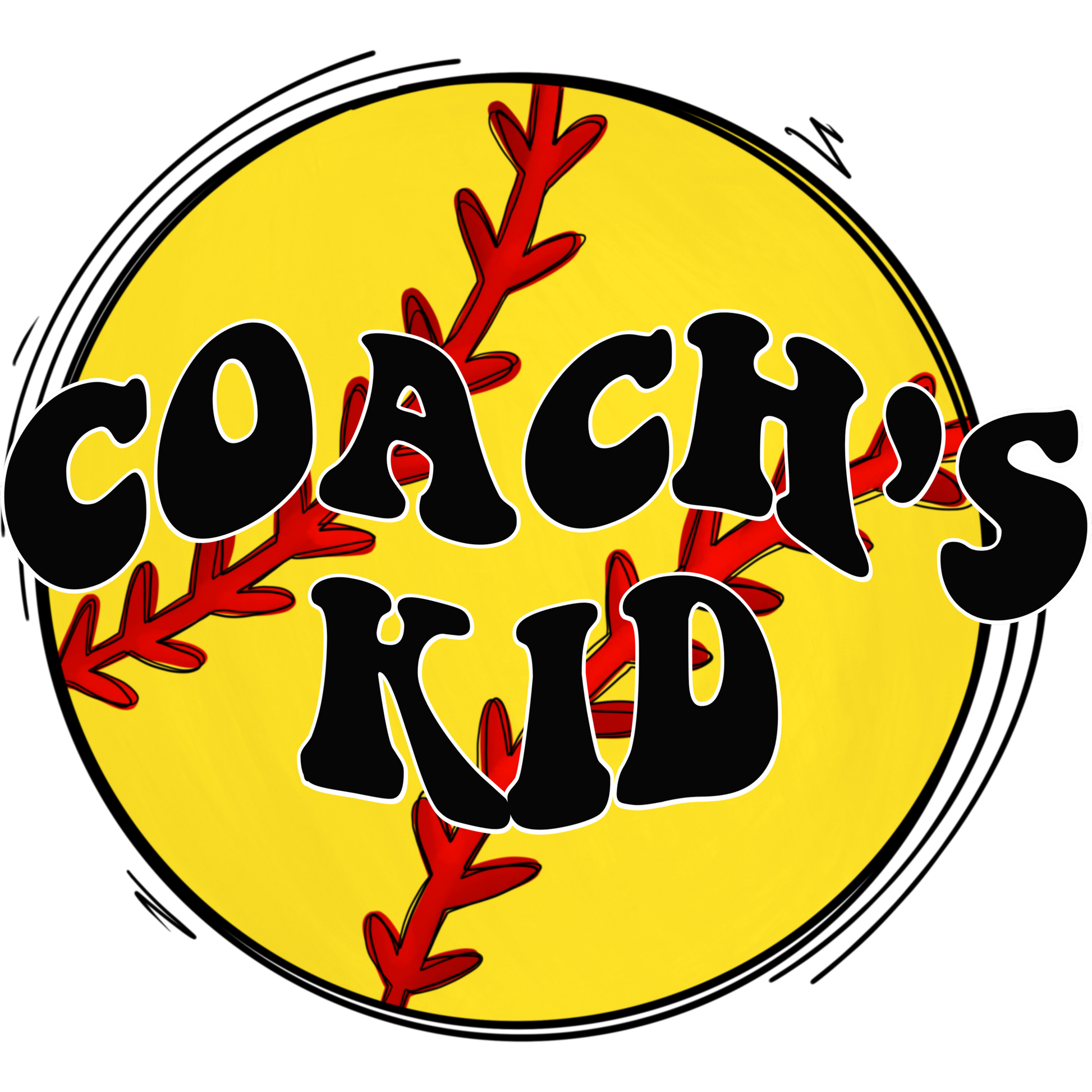 Coach's Kid Yellow Softball Design Apparel Product