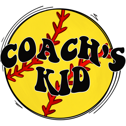Coach's Kid Yellow Softball Design Apparel Product
