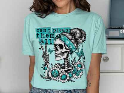 Can't Please Them All Peaceful Skull Graphic