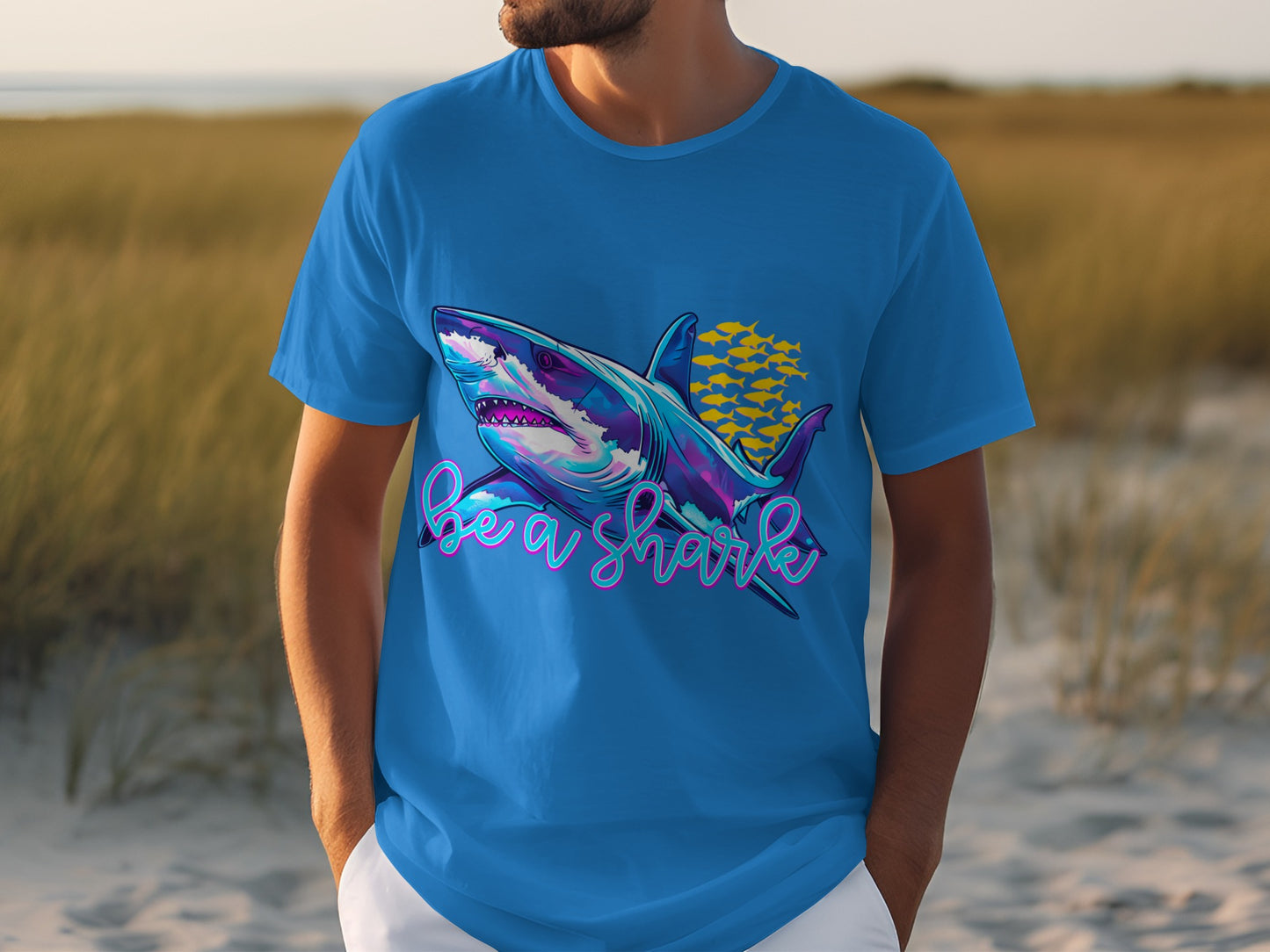 Be a Shark Graphic Tee Ocean Design Shirt
