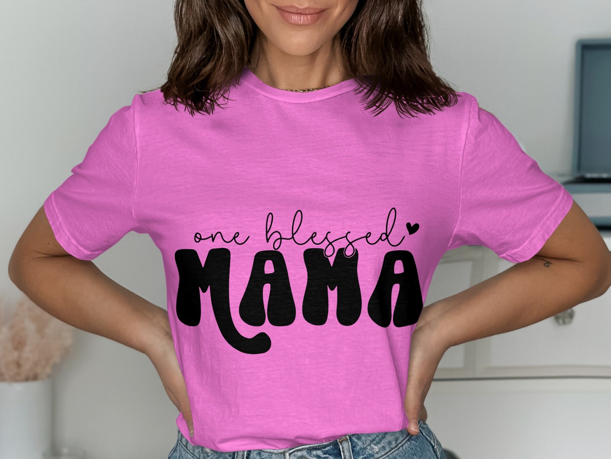 One Blessed Mama Graphic Tee Perfect For Moms
