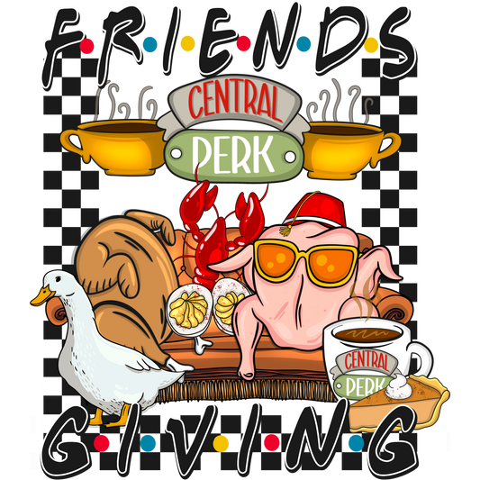 Friendsgiving Friends Central Perk Themed Artwork