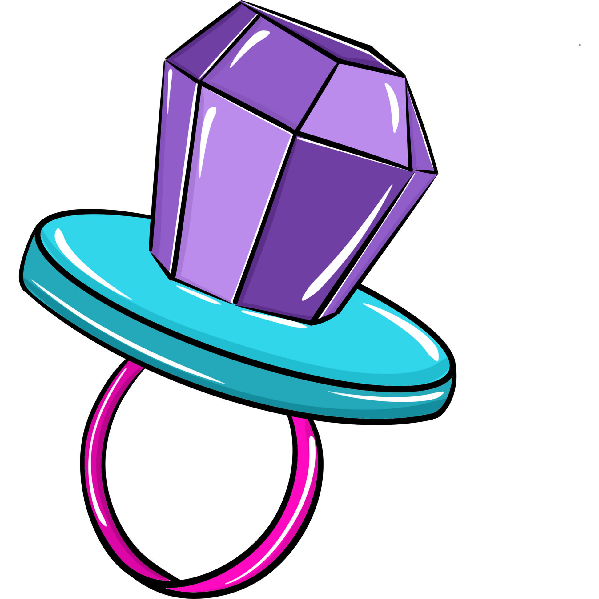 Large Purple and Blue Gemstone Ring Design