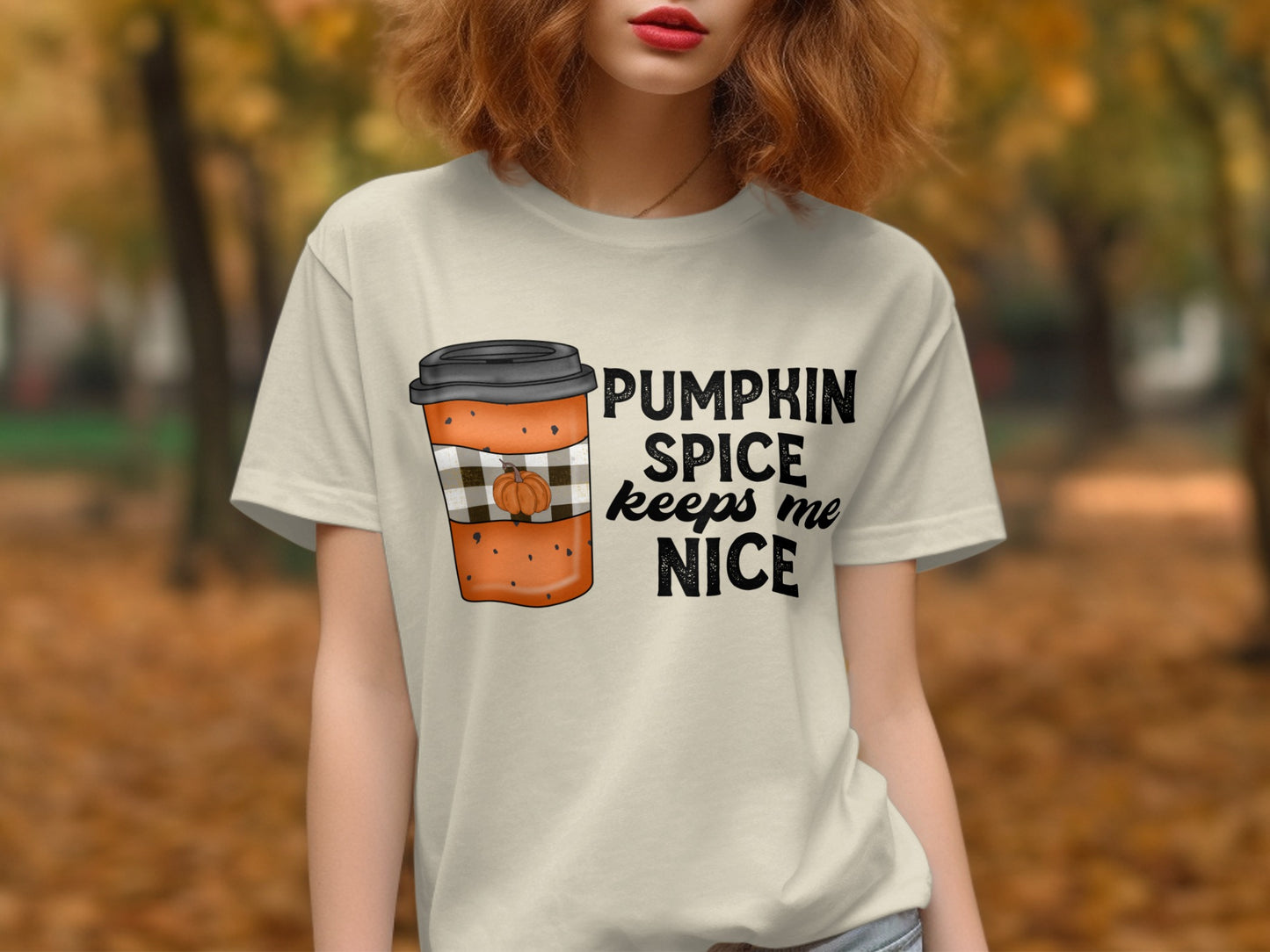 Pumpkin Spice Keeps Me Nice Graphic T-shirt