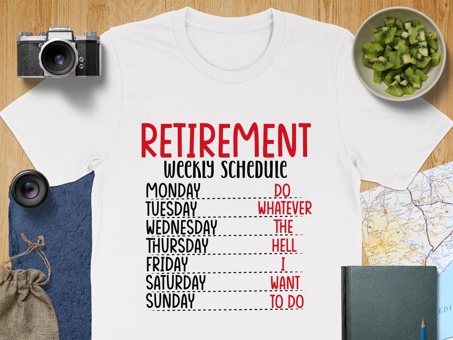 Retirement Weekly Schedule Graphic T-shirt