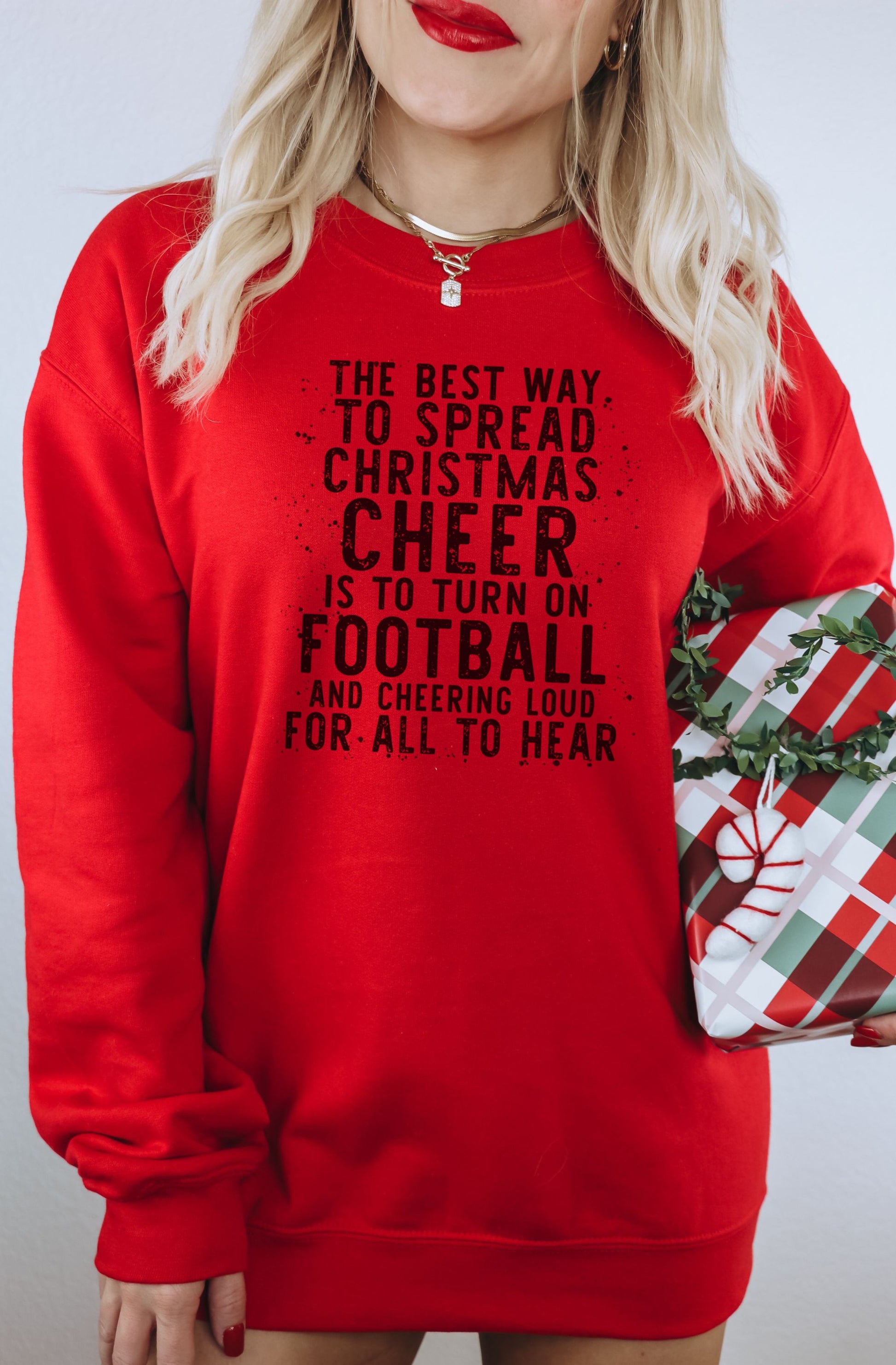 Christmas Cheer Sweatshirt for Festive Football Fans
