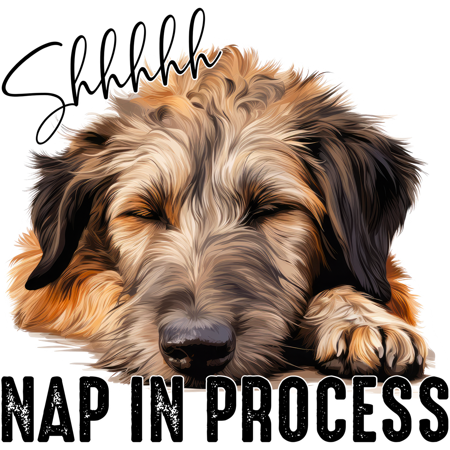 Shhhhhh Nap In Process Sleeping Dog Illustration