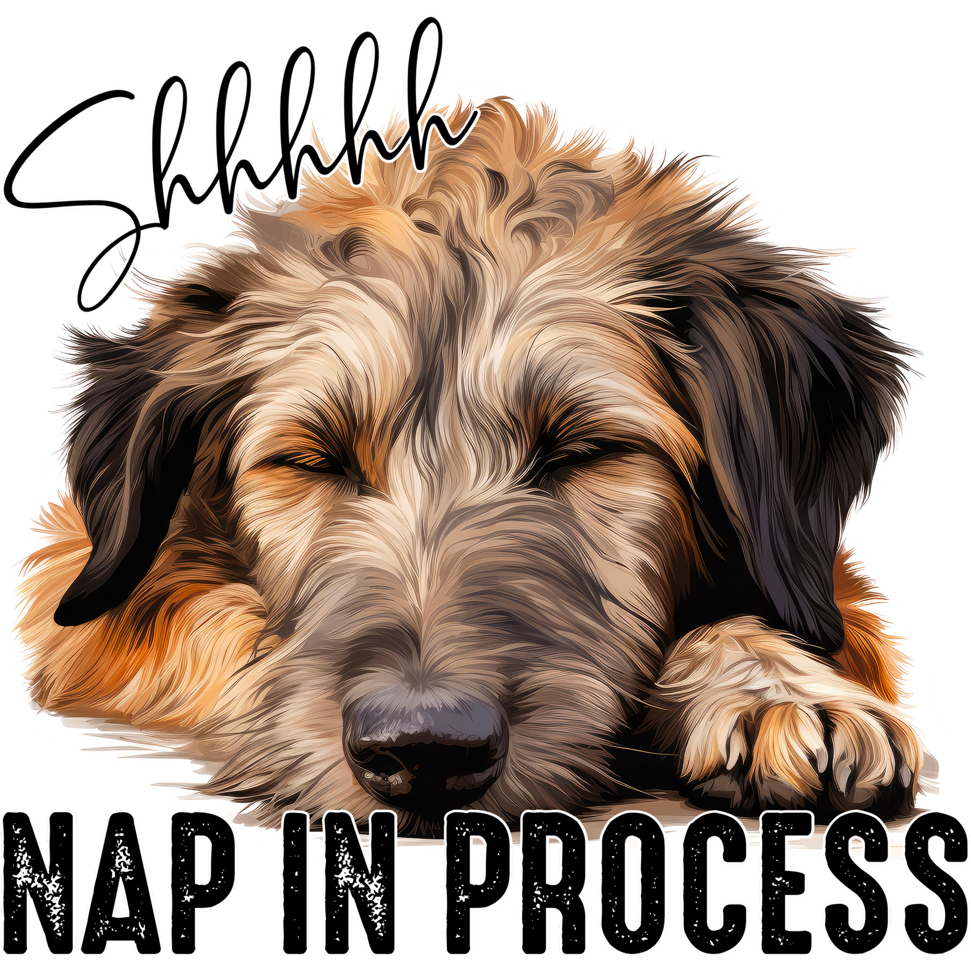 Shhhhhh Nap In Process Sleeping Dog Illustration