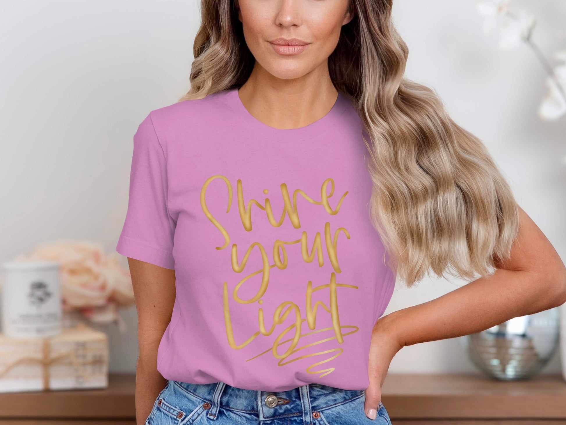 Shine Your Light Inspiring Graphic Tee Shirt