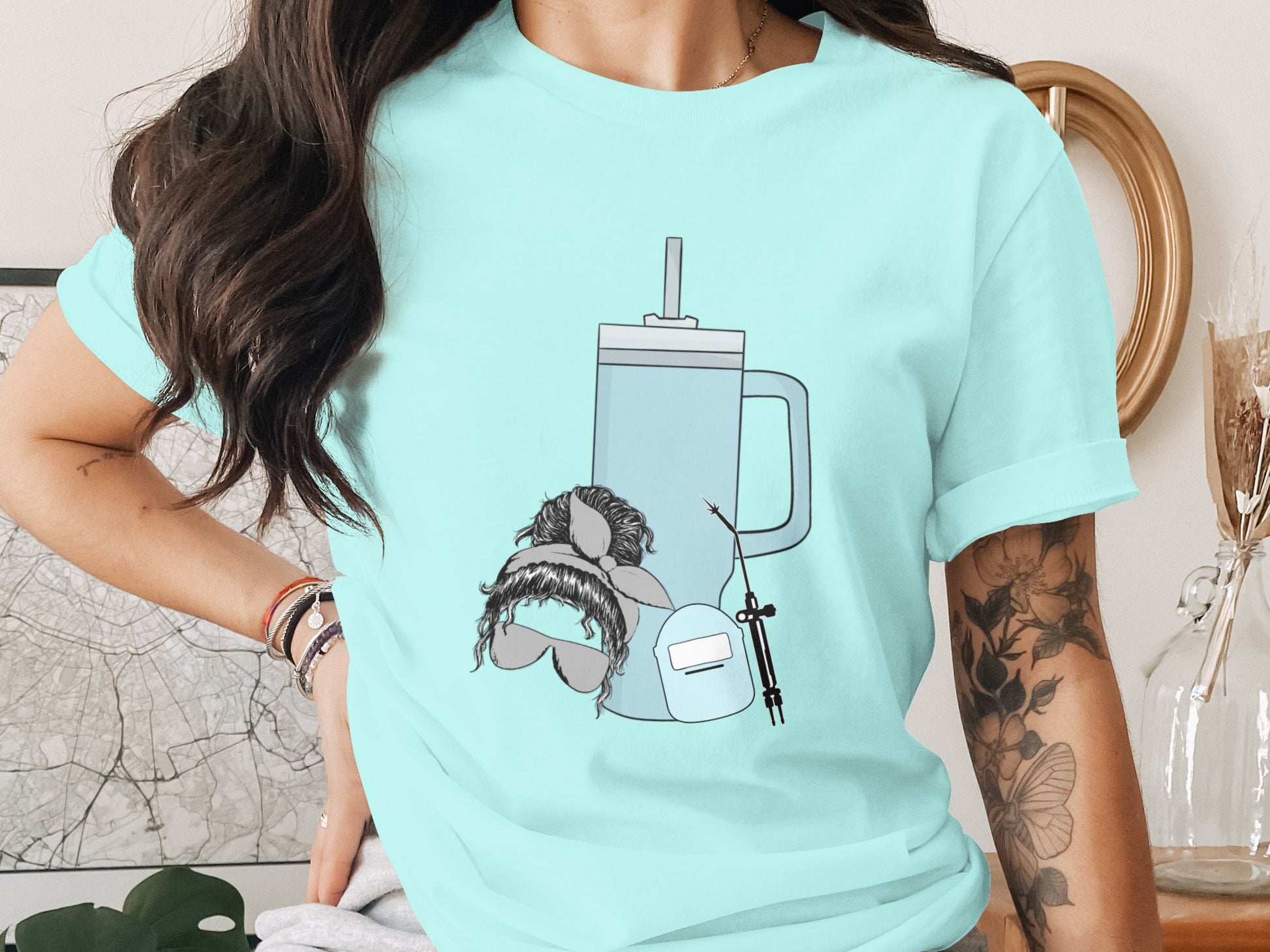 Adventure Tumbler and Gear Graphic T-shirt