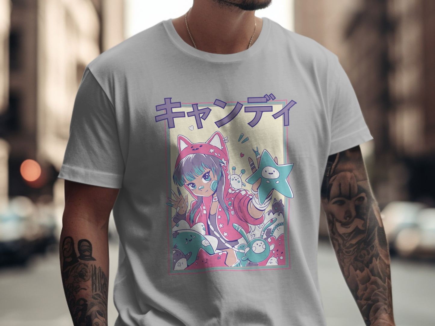 Anime Cat Ear Girl Graphic Tee for Fashion Fans