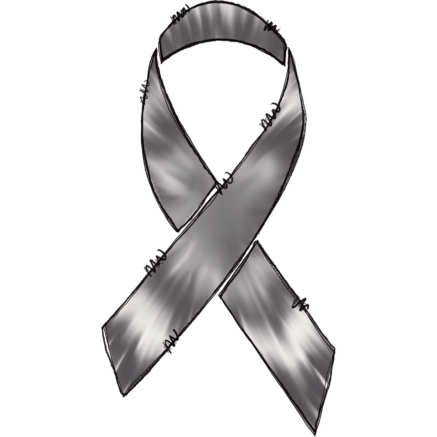 Gray Awareness Ribbon with Barbed Wire Design Accessory