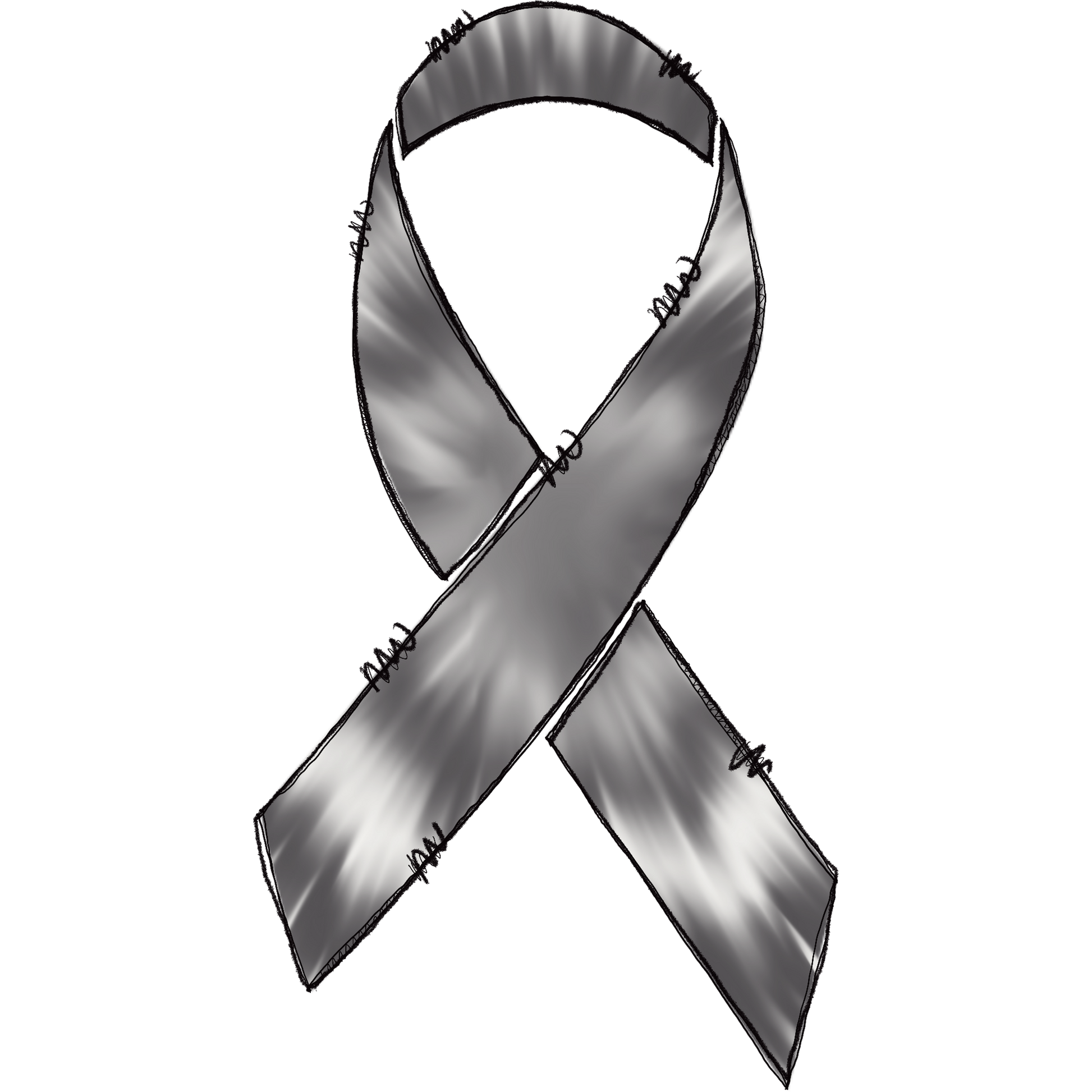 Gray Awareness Ribbon with Barbed Wire Design Accessory