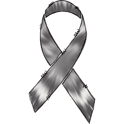Gray Awareness Ribbon with Barbed Wire Design Accessory