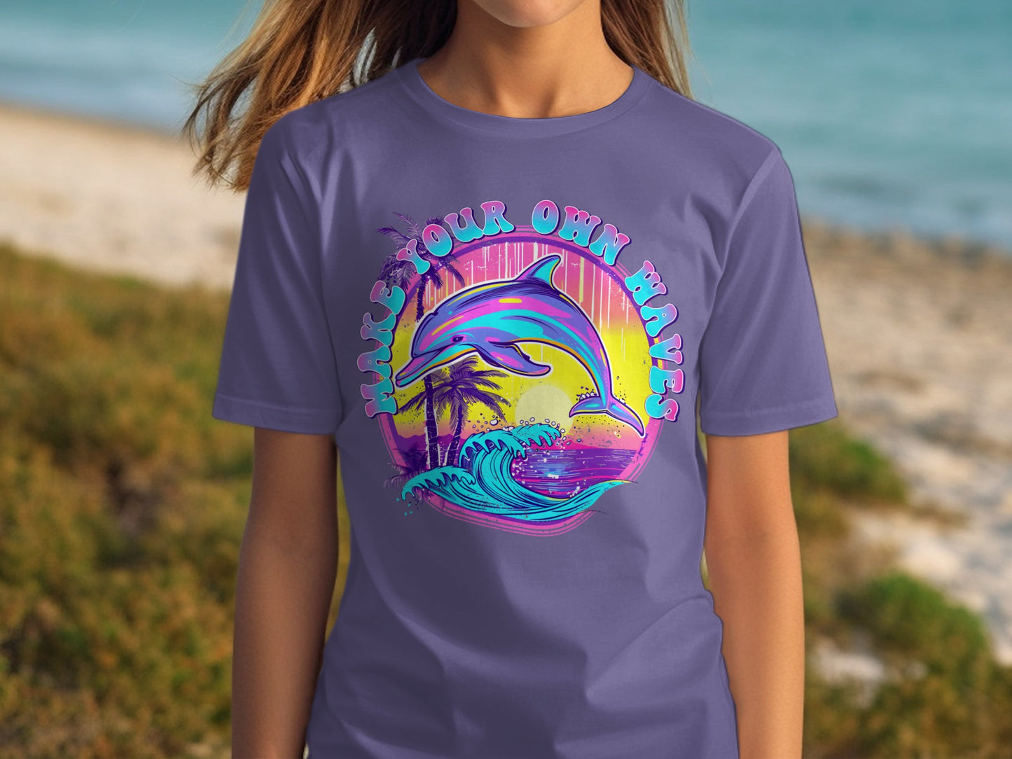 Make Your Own Waves Dolphin Graphic T-Shirt
