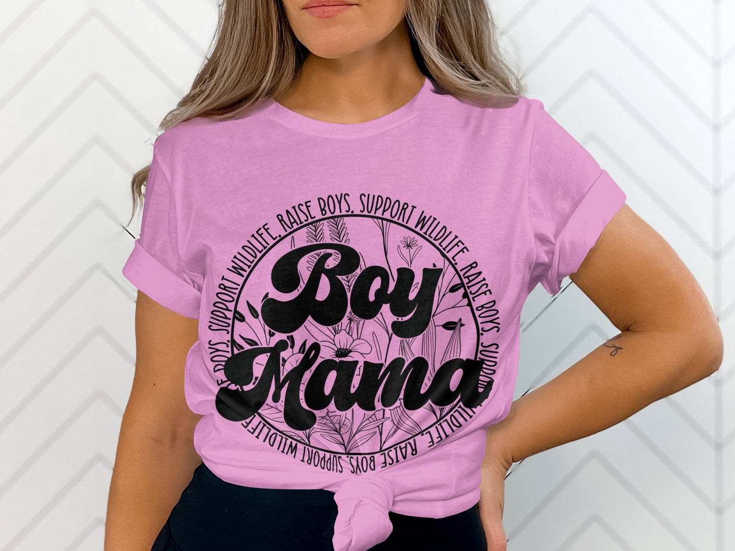 Boy Mama Support Wildlife Raise Boys T-Shirt