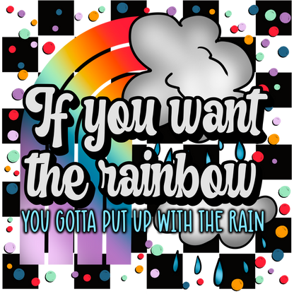 If you want the rainbow you gotta put up with the rain