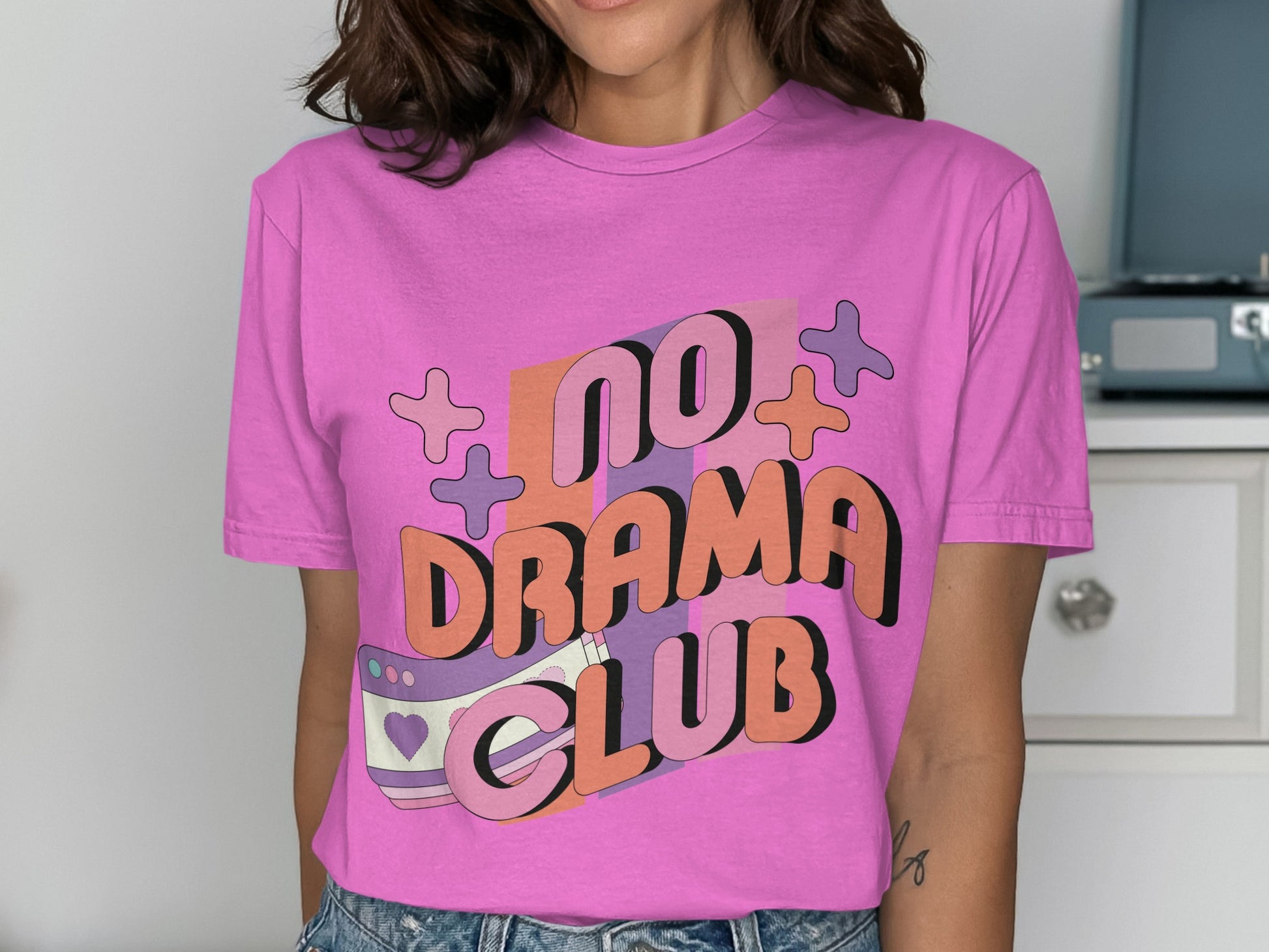 No Drama Club Graphic Tee Retro Style Shirt