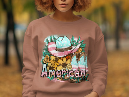 American Cowgirl Graphic Sweatshirt Fashion Wear