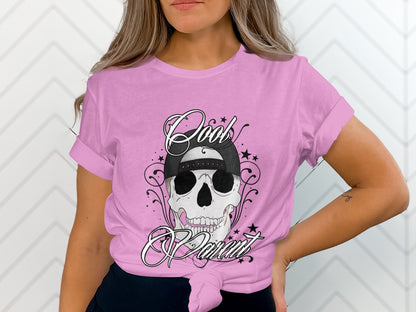Cool Parent Skull Design T-Shirt Casual服