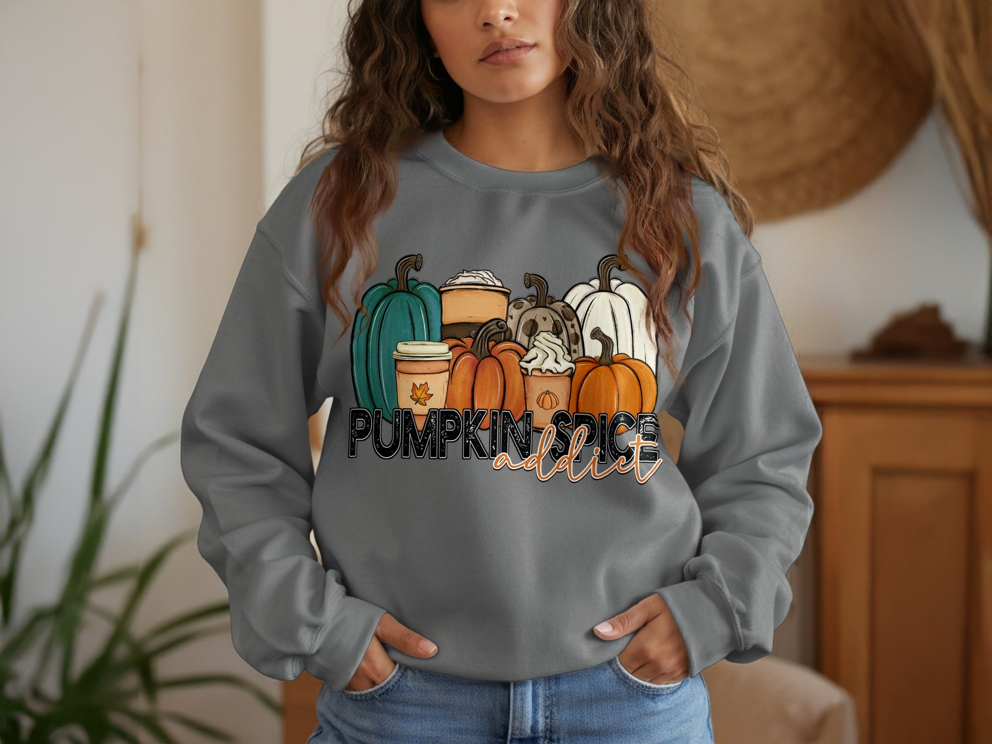 Pumpkin Spice Addict Cozy Sweatshirt