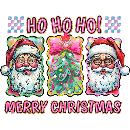 Colorful Festive Santa and Christmas Tree Design