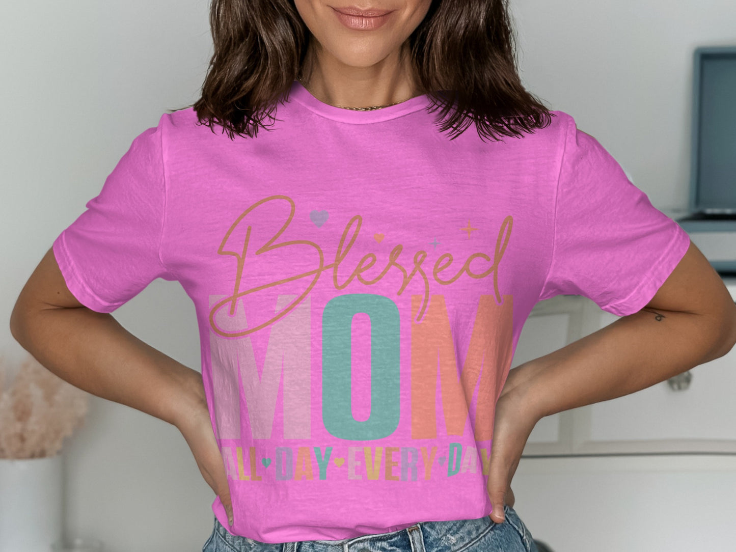 Blessed Mom All Day Every Day Graphic Tee