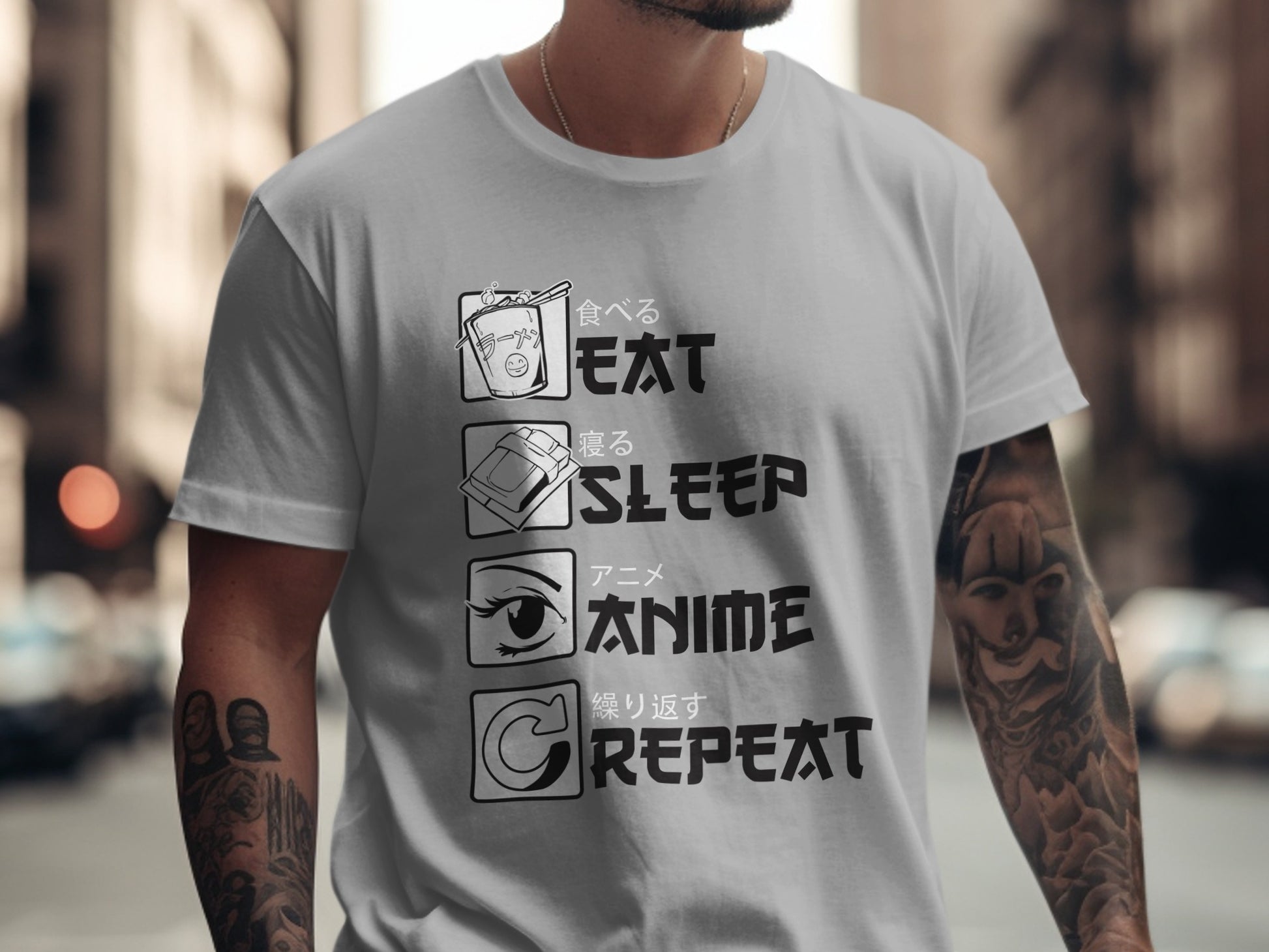 Eat Sleep Anime Repeat Tshirt for Everyday Fun