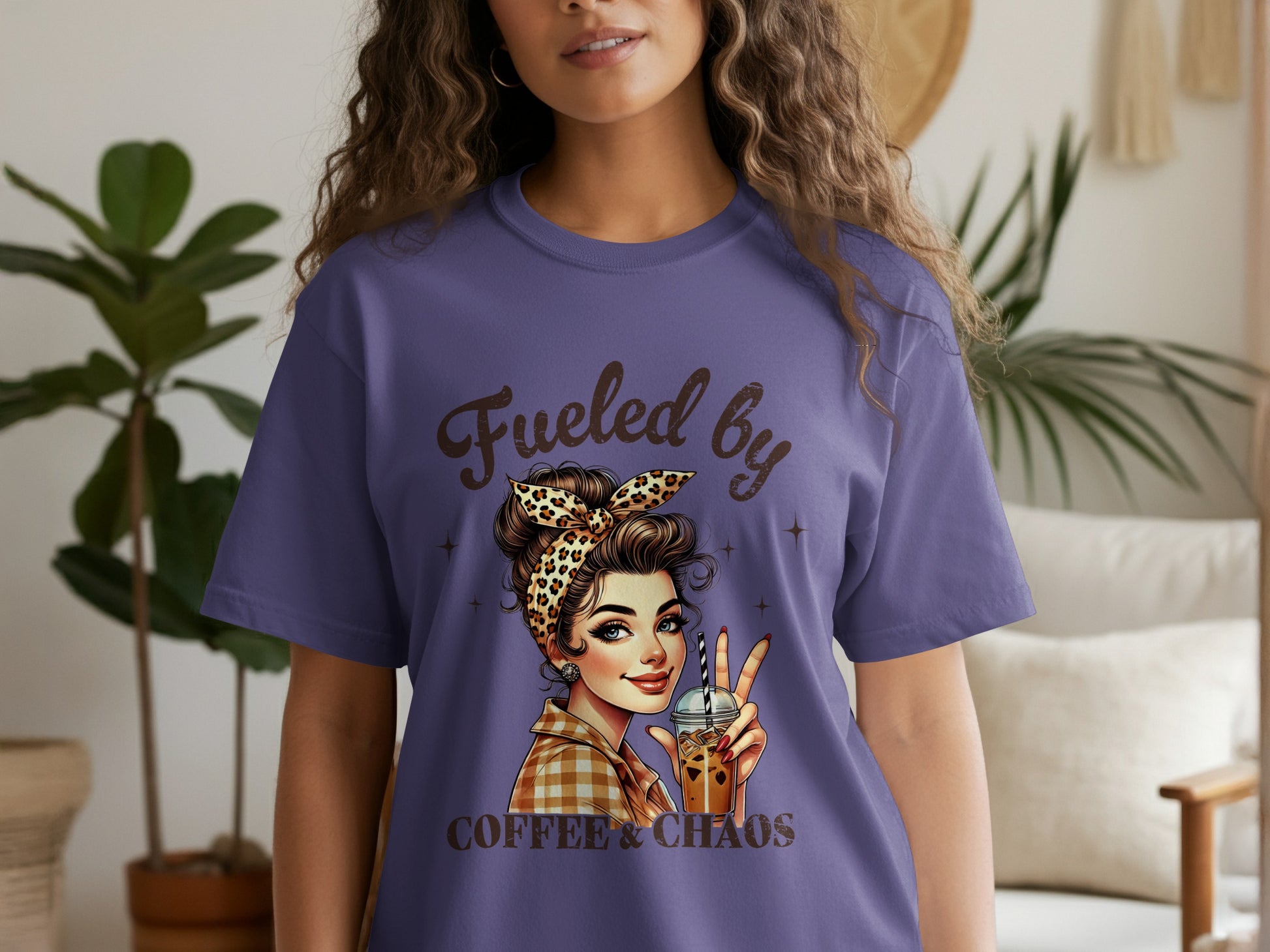 Fueled by Coffee and Chaos Graphic T-Shirt