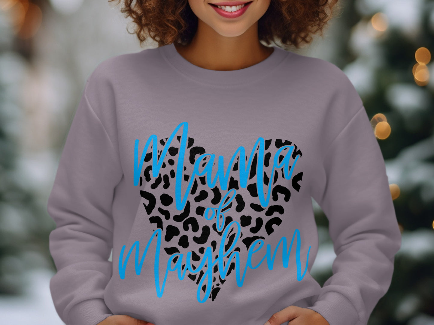 Mama of Mayhem Heart Design Long Sleeve Top