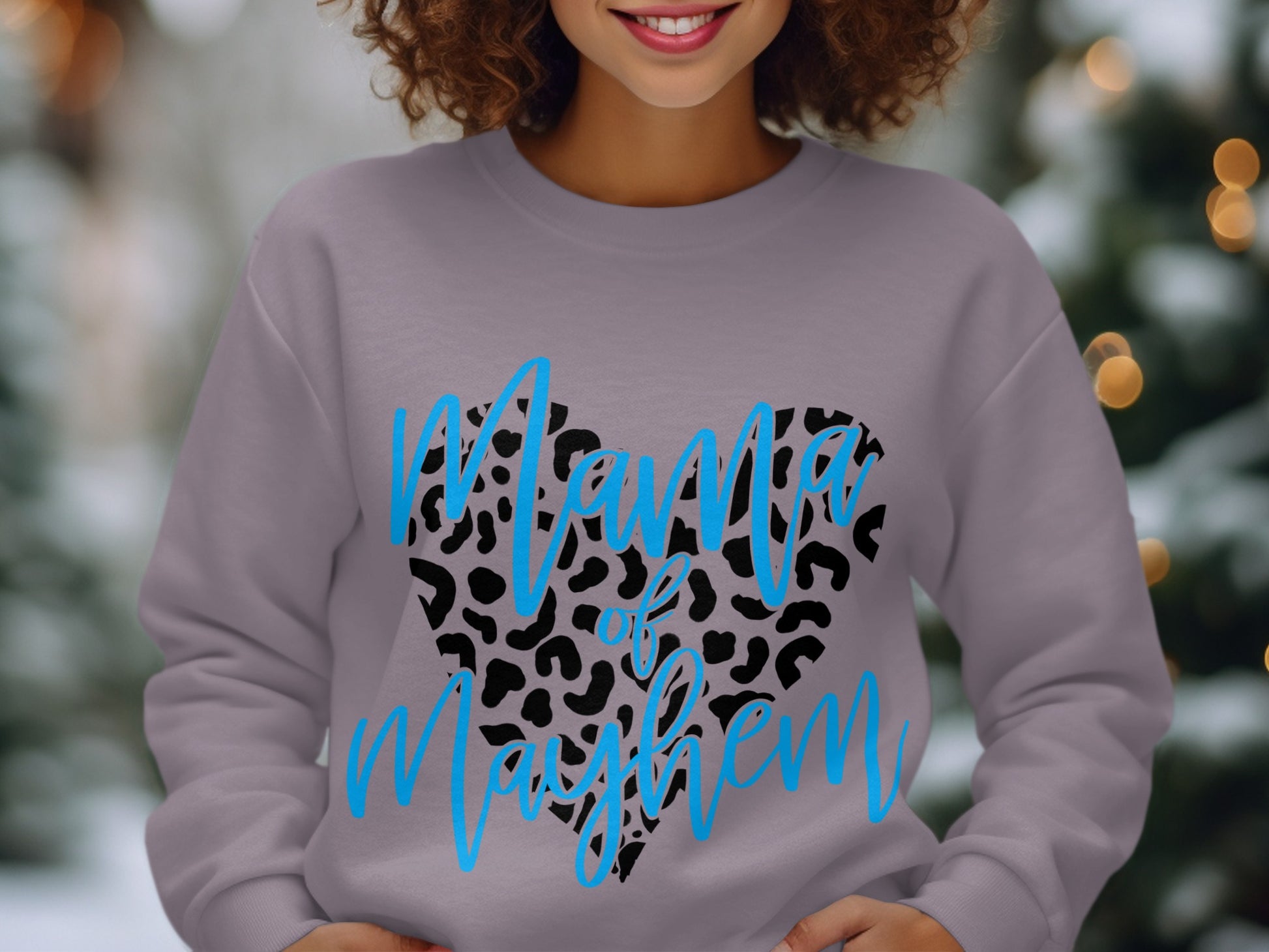 Mama of Mayhem Heart Design Long Sleeve Top