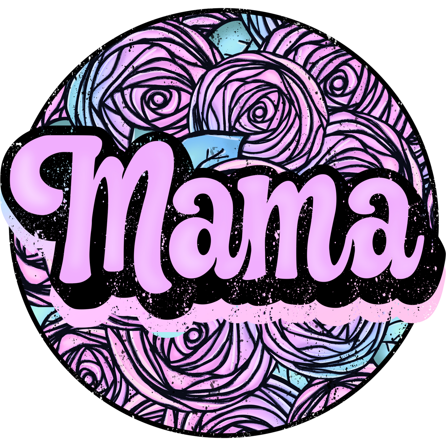 Mama Graphic Floral Circular Wall Art Decor