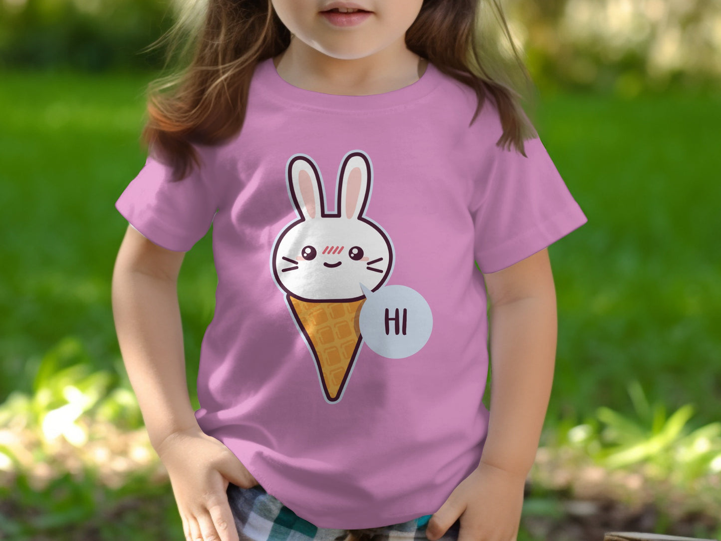 Cute Bunny Ice Cream Hi Printed Kids Product