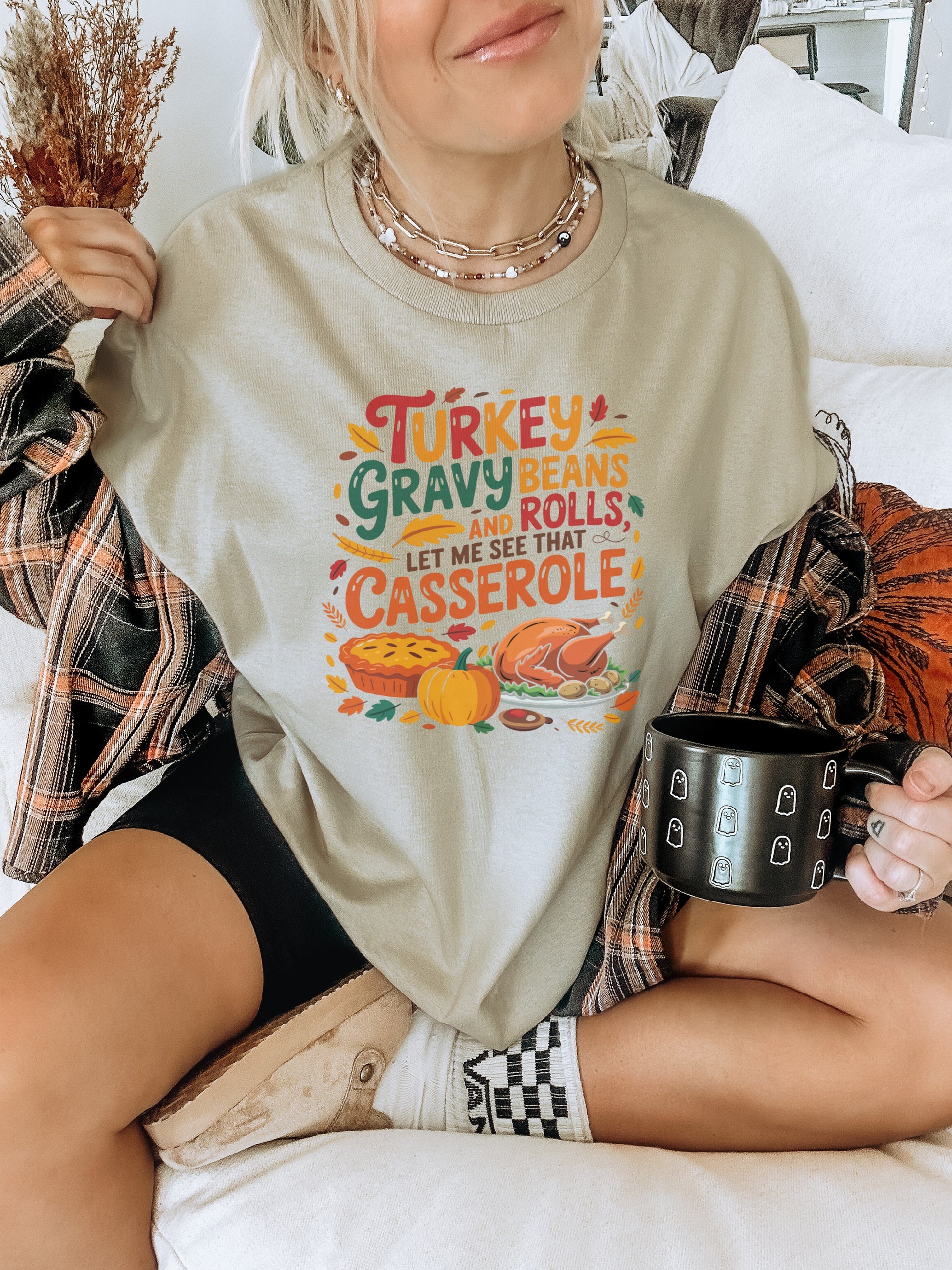 Turkey Gravy Beans and Rolls Casserole Shirt