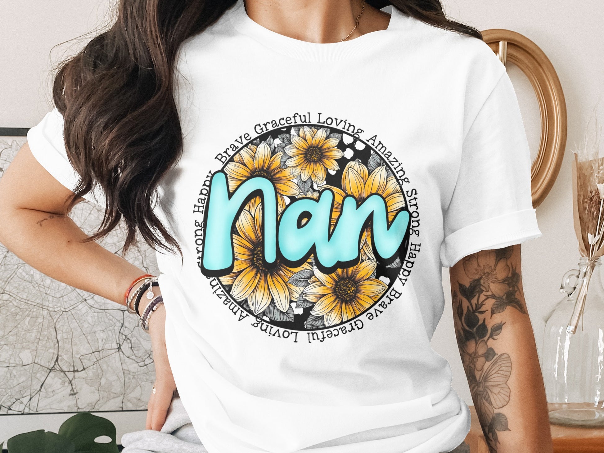 Brave Graceful Loving Amazing Strong Happy Nan Shirt