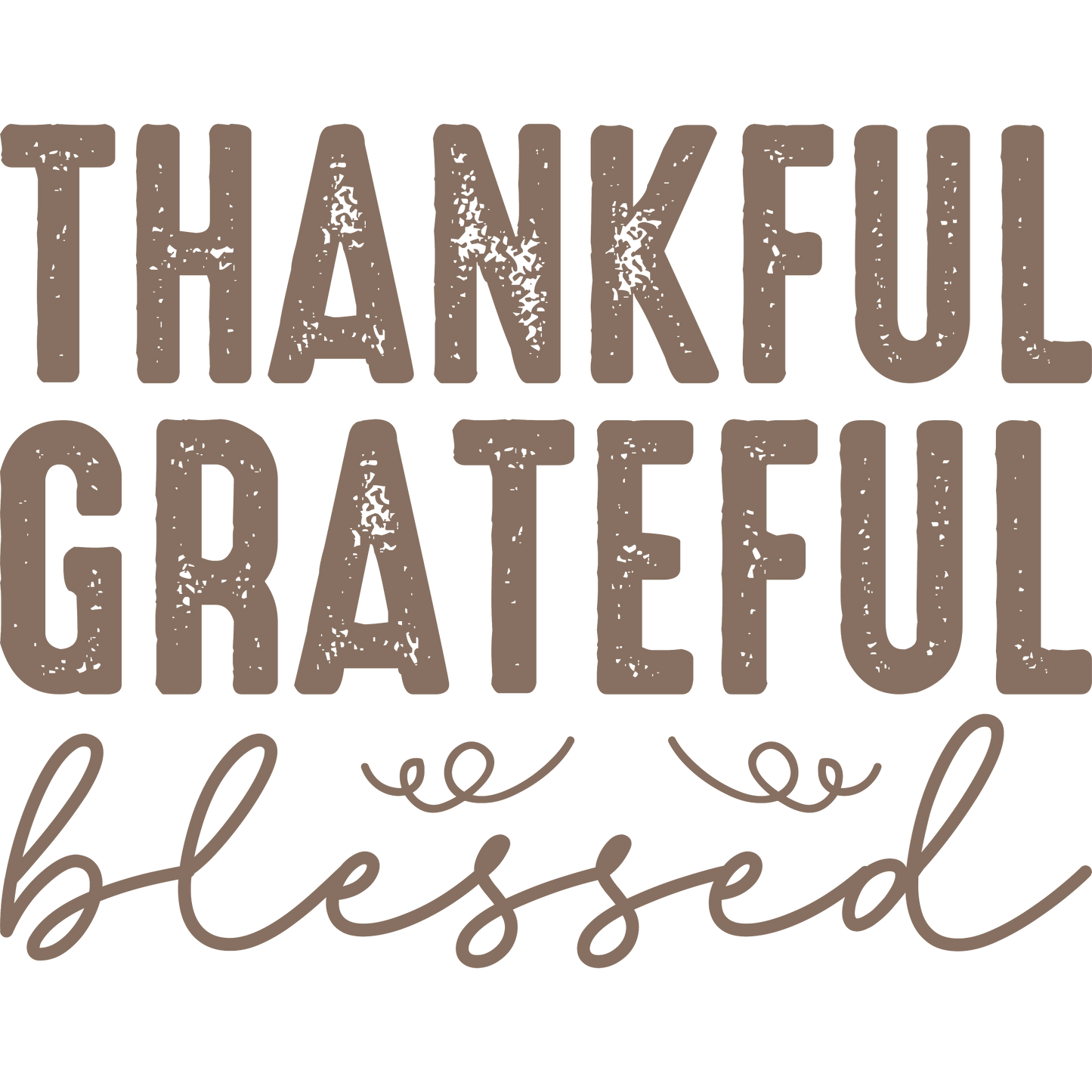 Thankful Grateful Blessed Inspirational Wall Art Decor
