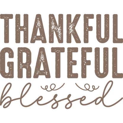 Thankful Grateful Blessed Inspirational Wall Art Decor