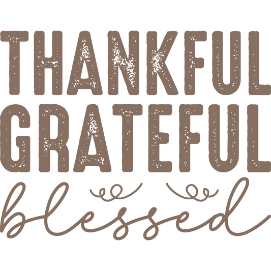 Thankful Grateful Blessed Inspirational Wall Art Decor