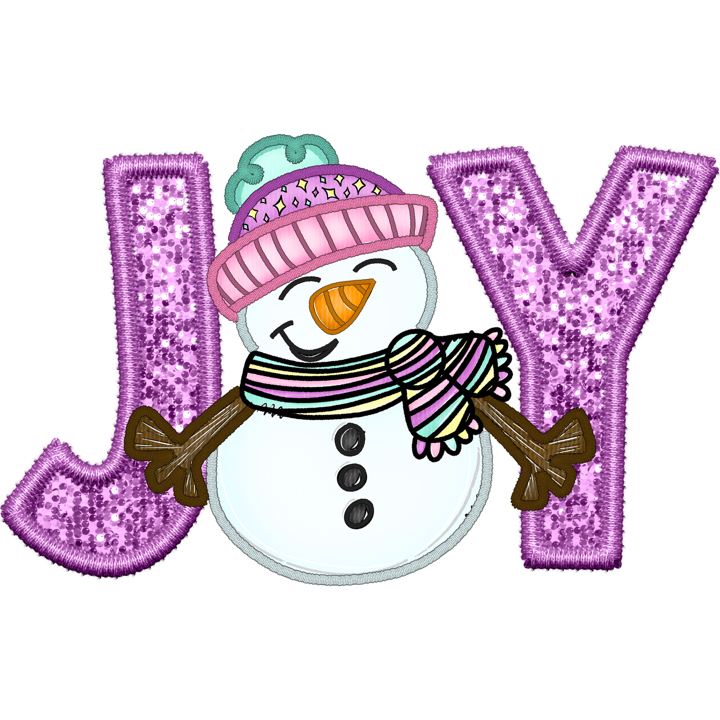 Cute Glittery Joy Snowman Design for Winter Decor Product
