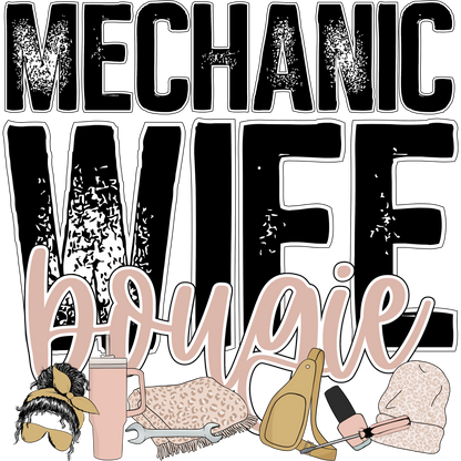 Mechanic Wife Bougie Design Graphic Tee Shirt