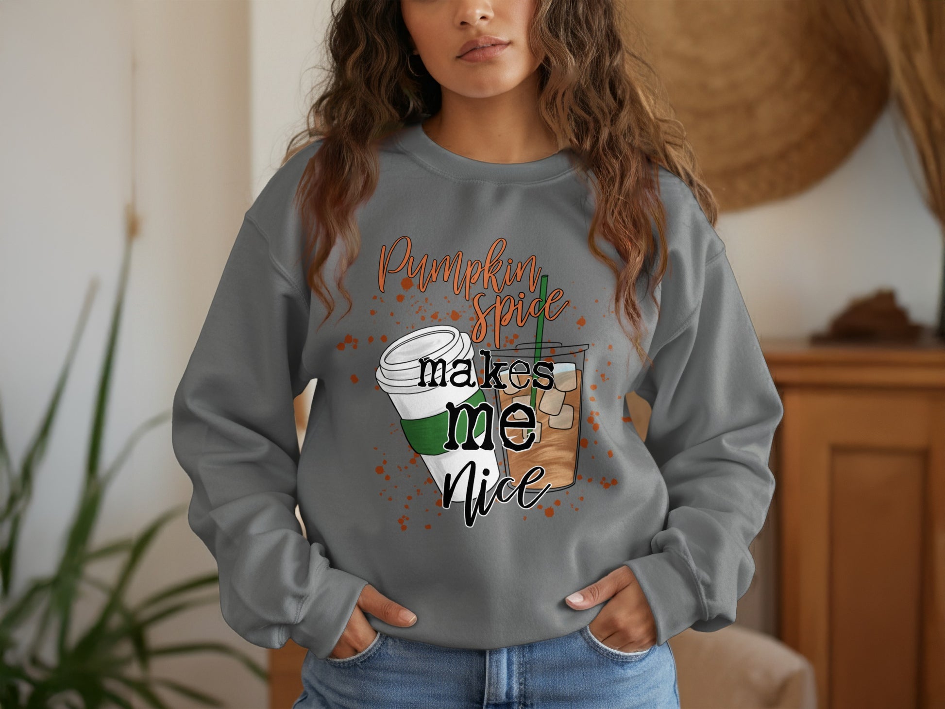 Pumpkin Spice Makes Me Nice Sweatshirt Product