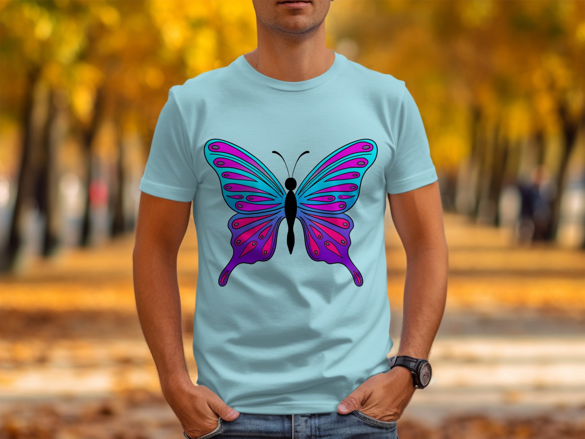 Bright Colorful Butterfly Design T-shirt product
