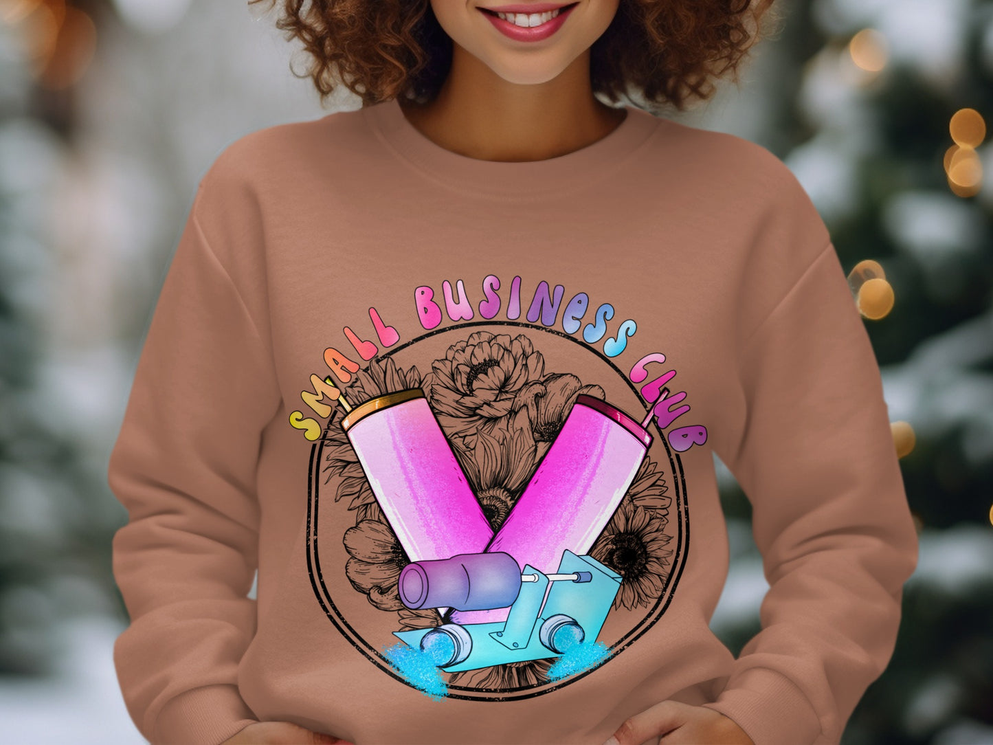 Small Business Club with Colorful Cups Graphic