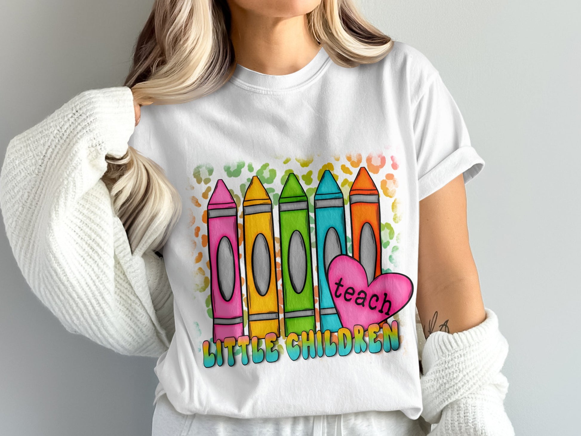 Teach Little Children Colorful Crayons T-shirt