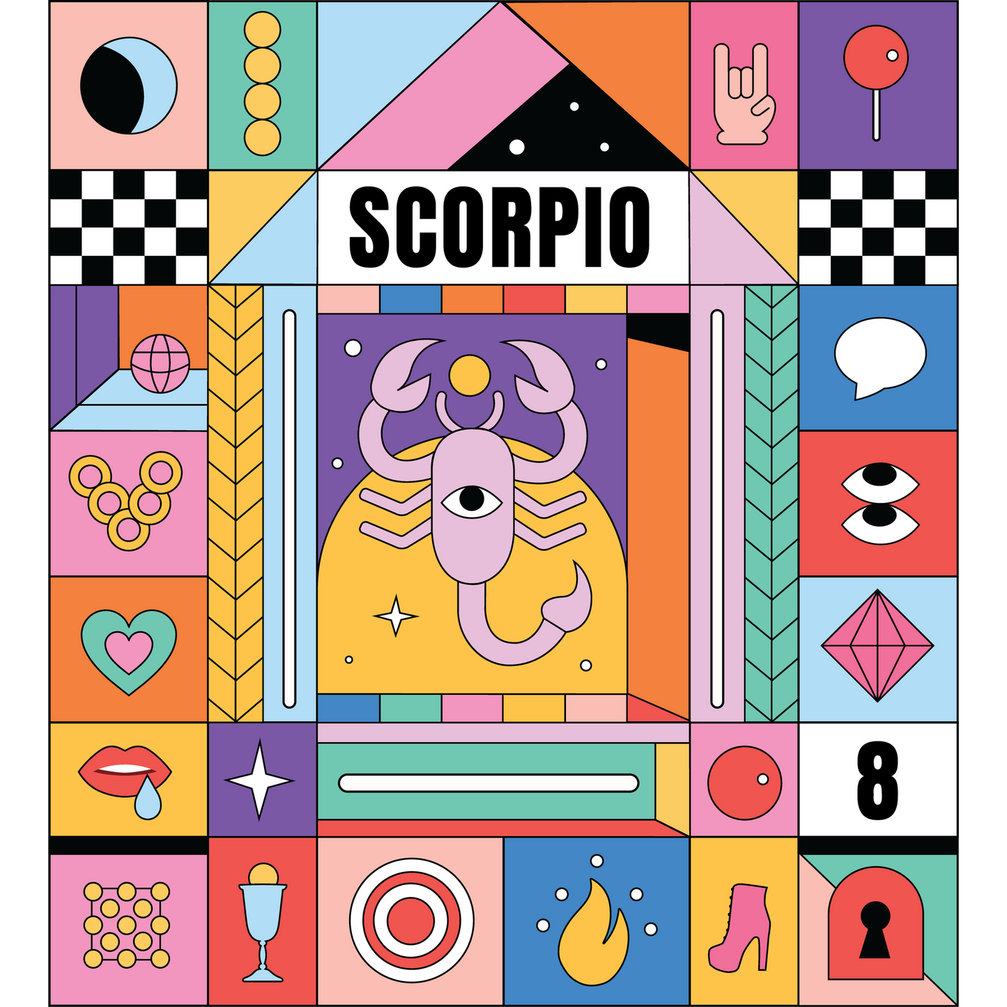 Colorful Scorpio Zodiac Artwork for Astrology Lovers